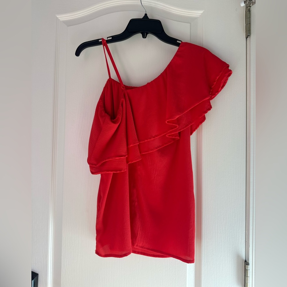 Boutique off One shoulder red top / blouse